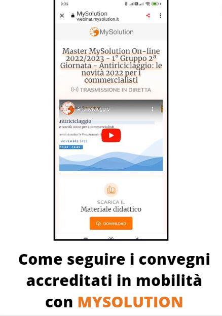 Vedere i convegni in mobilità e maturare i propri crediti con MySolution è possibile